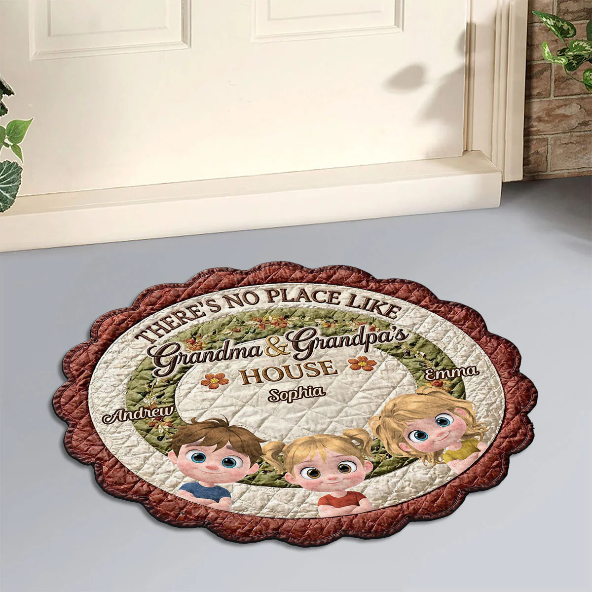 We Love Grandma And Grandpa House - Personalized Custom Doormat - Image 2
