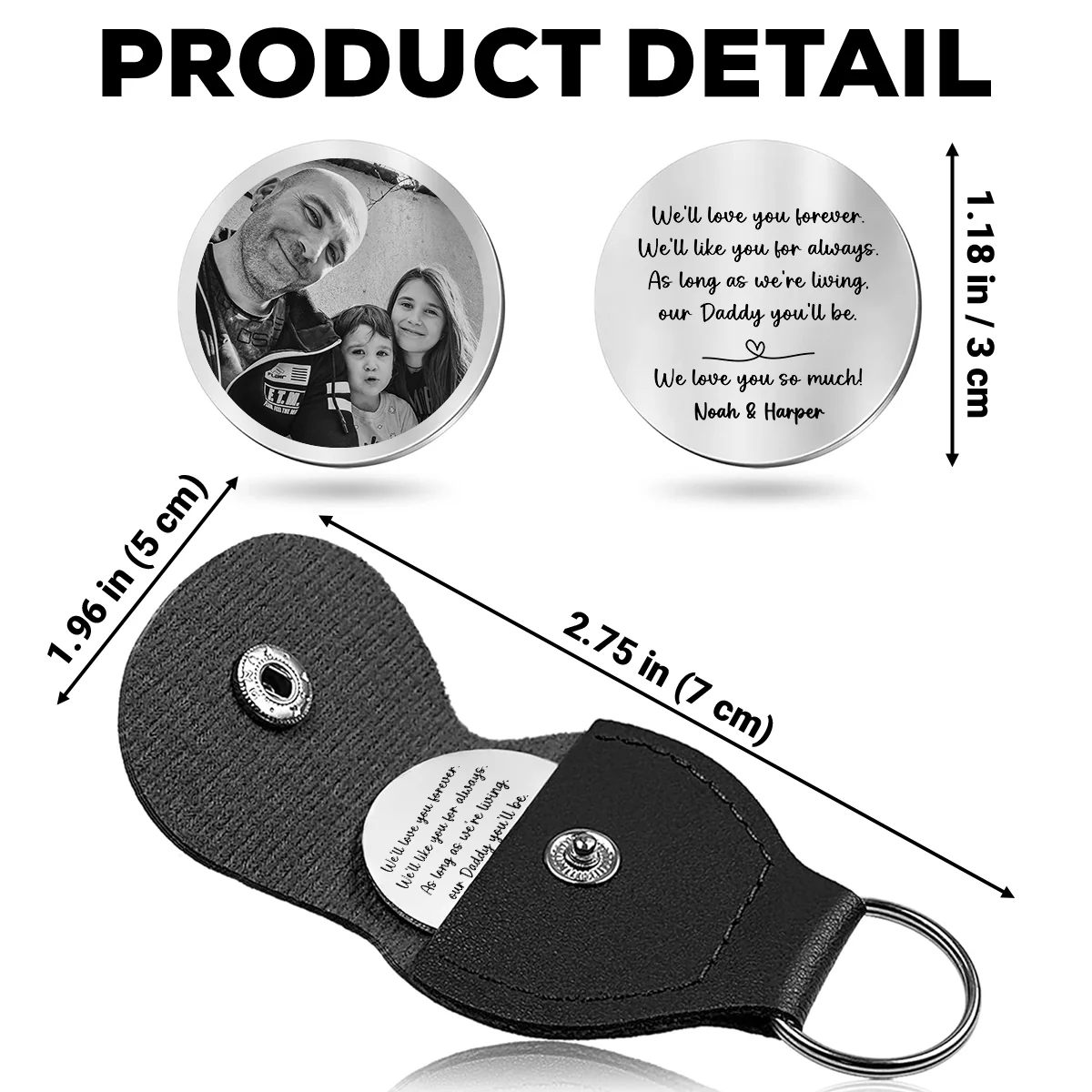 We Love You Dad - Personalized Custom Pocket Hug - Image 5