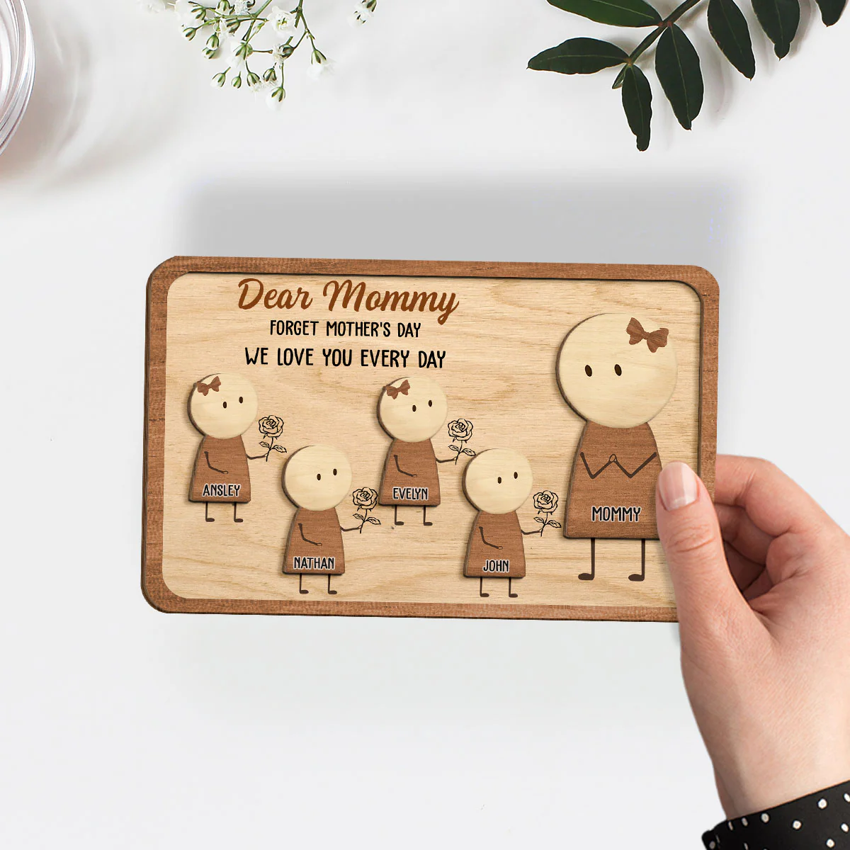 We Love You Everyday - Personalized Custom Wooden Plaque - Image 4