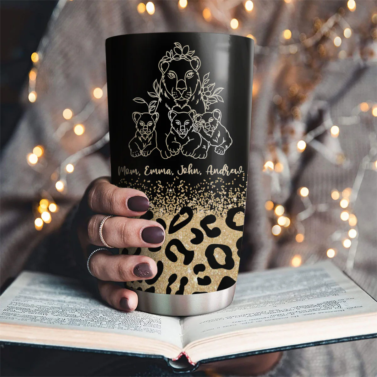 We Love You Mom Leopard - Personalized Custom Tumbler - Image 2