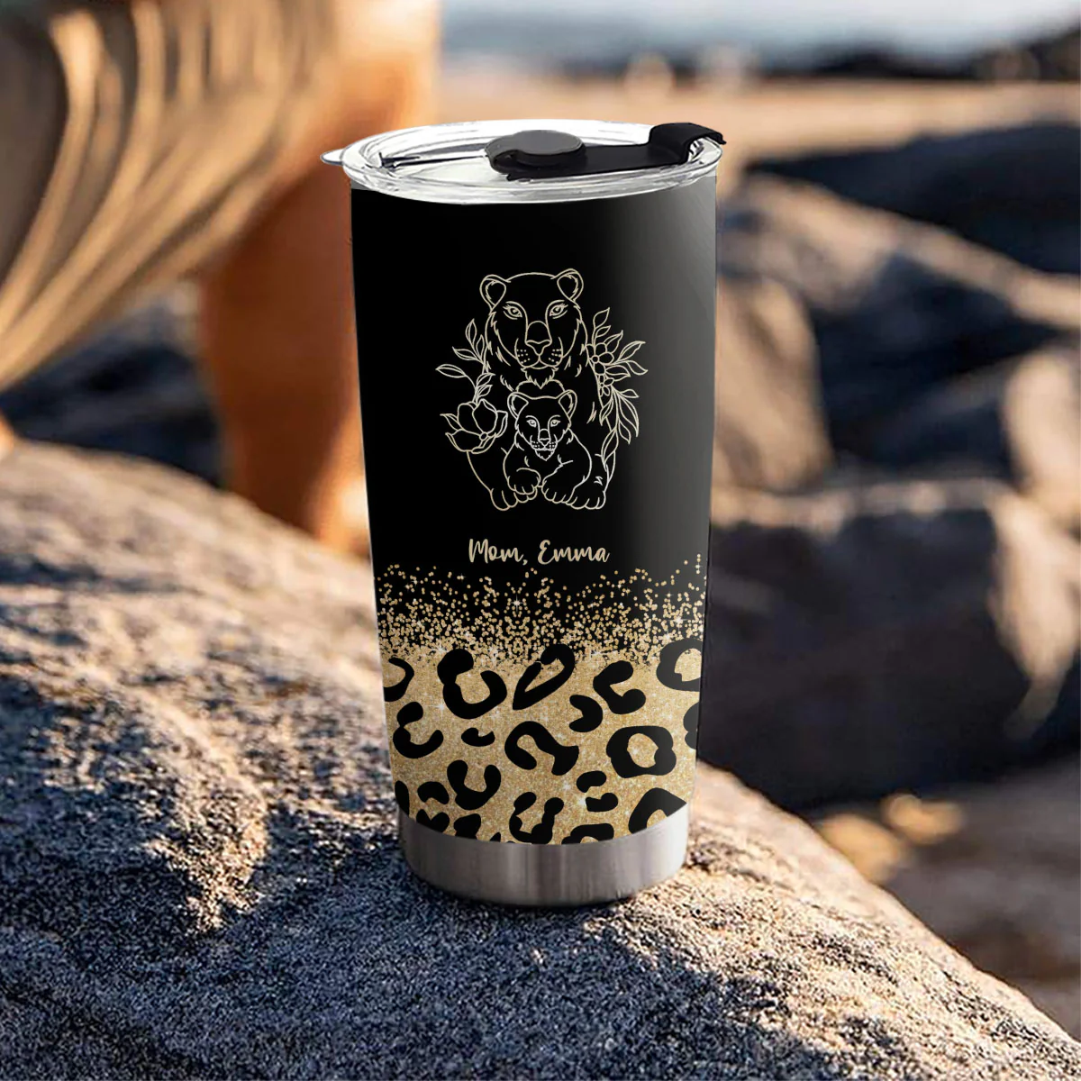We Love You Mom Leopard - Personalized Custom Tumbler - Image 4