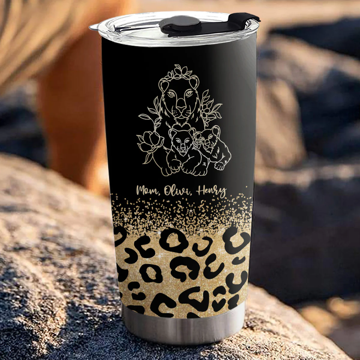 We Love You Mom Leopard - Personalized Custom Tumbler - Image 6