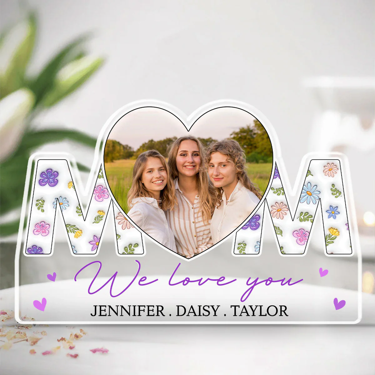 We Love You Mom - Personalized Custom Acrylic Plaque - Image 3