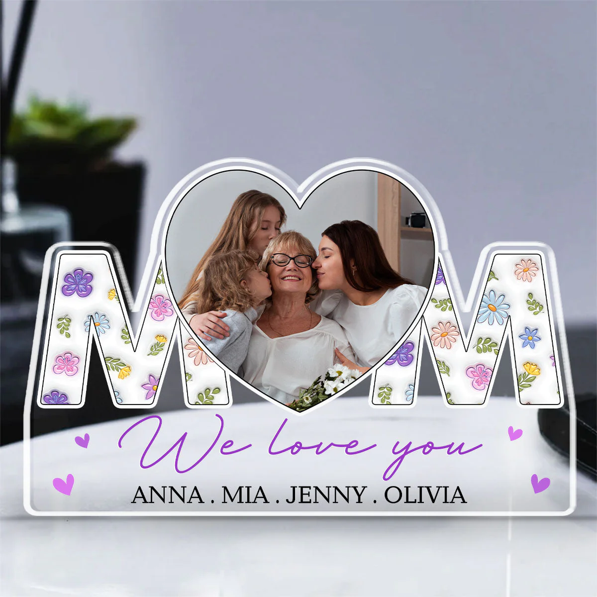 We Love You Mom - Personalized Custom Acrylic Plaque - Image 5
