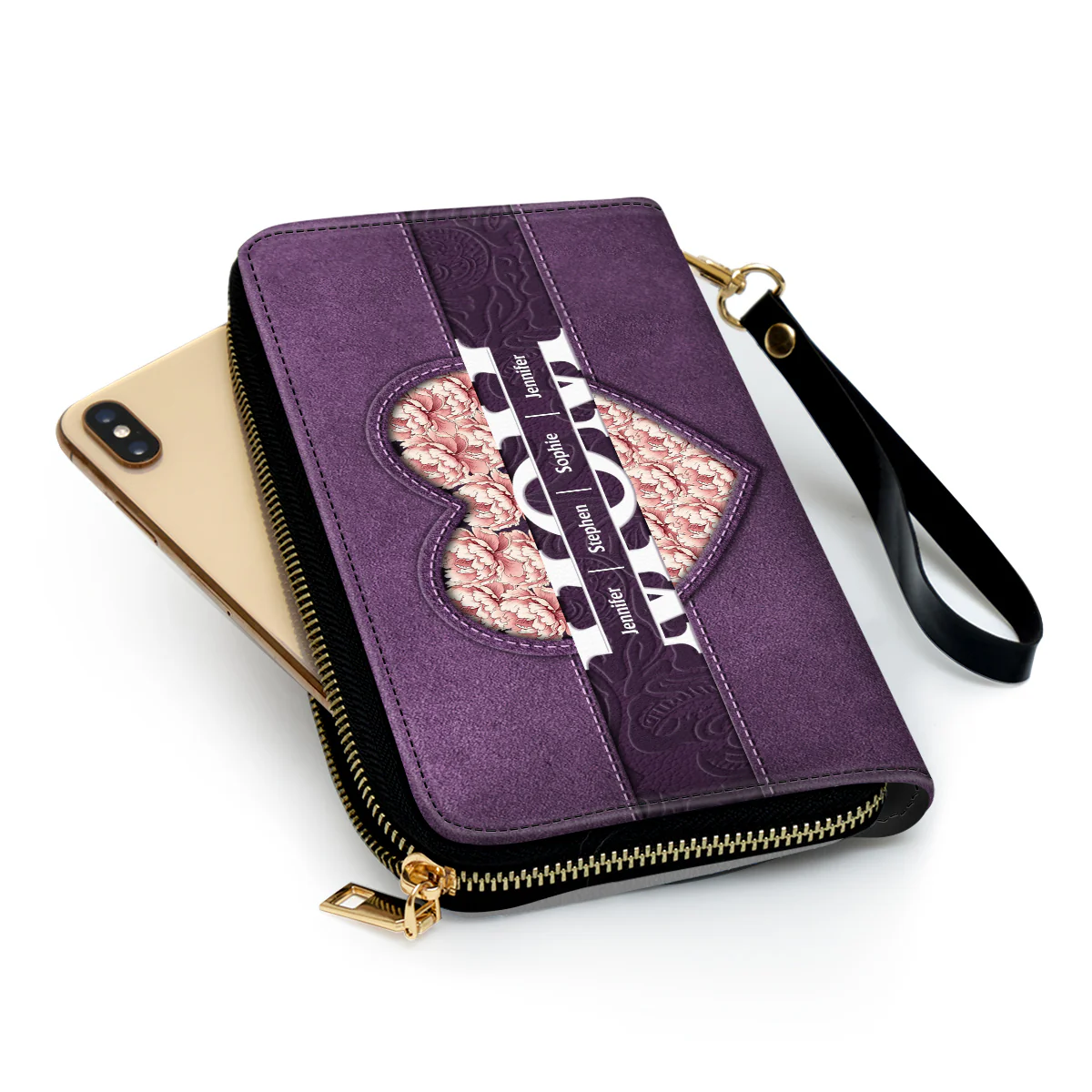 We Love You Mom - Personalized Custom Leather Wallet - Image 2