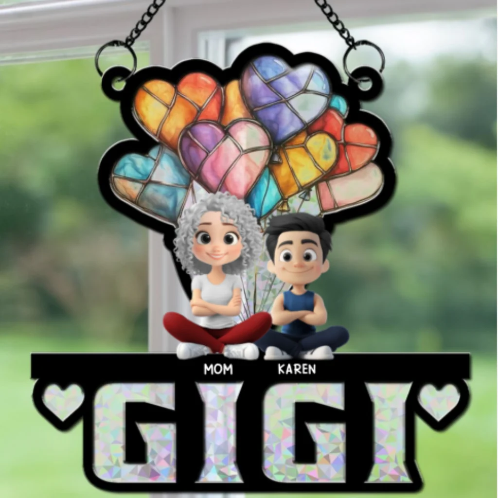 We Love You Mom - Personalized Custom Suncatcher - Image 7