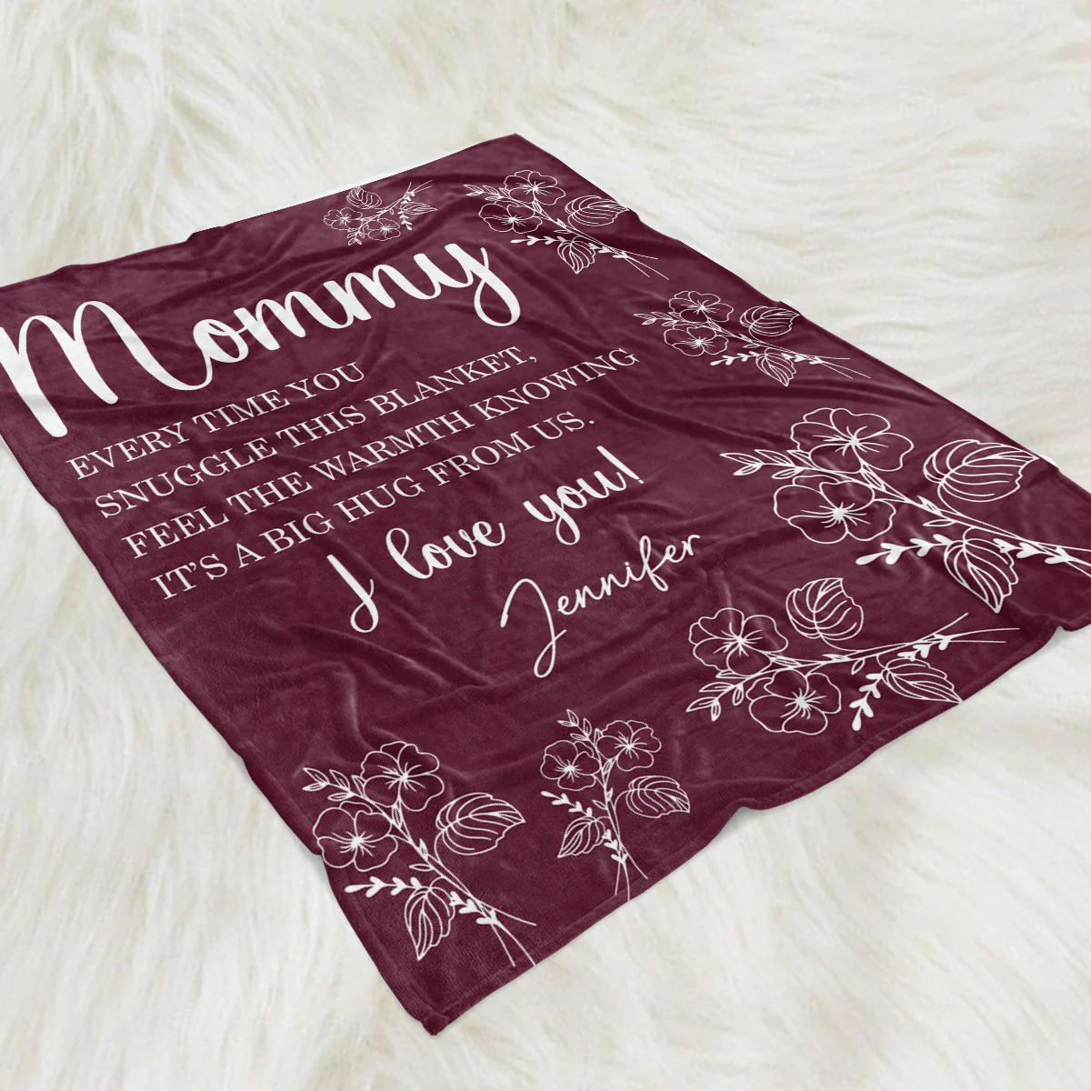 We Love You Mommy - Personalized Custom Fleece Blanket - Image 2