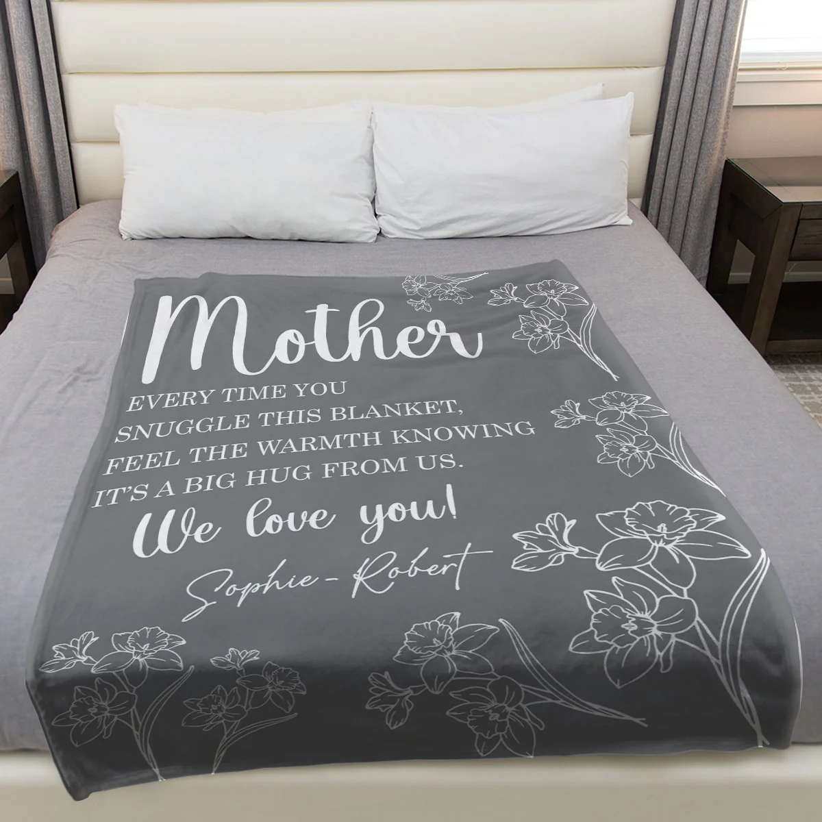 We Love You Mommy - Personalized Custom Fleece Blanket - Image 3
