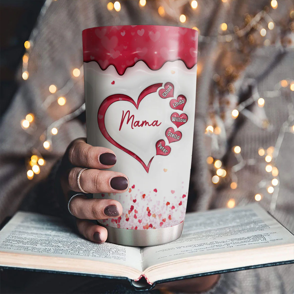 We Love You More Than Words - Personalized Custom 3D Inflated Effect Tumbler - Image 2