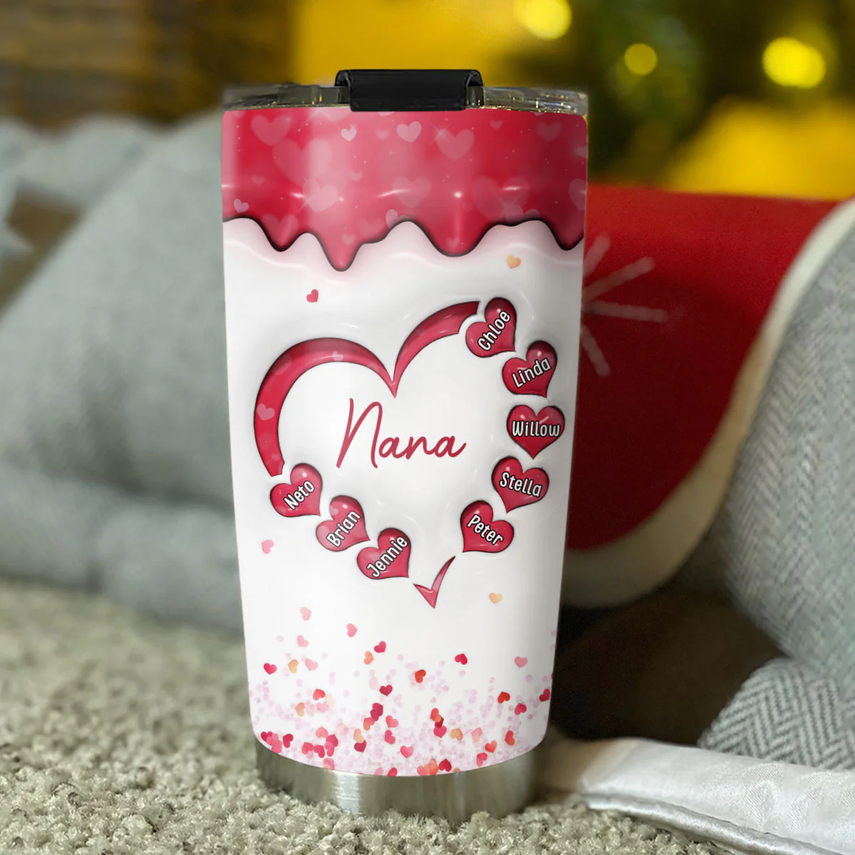 We Love You More Than Words - Personalized Custom 3D Inflated Effect Tumbler - Image 4