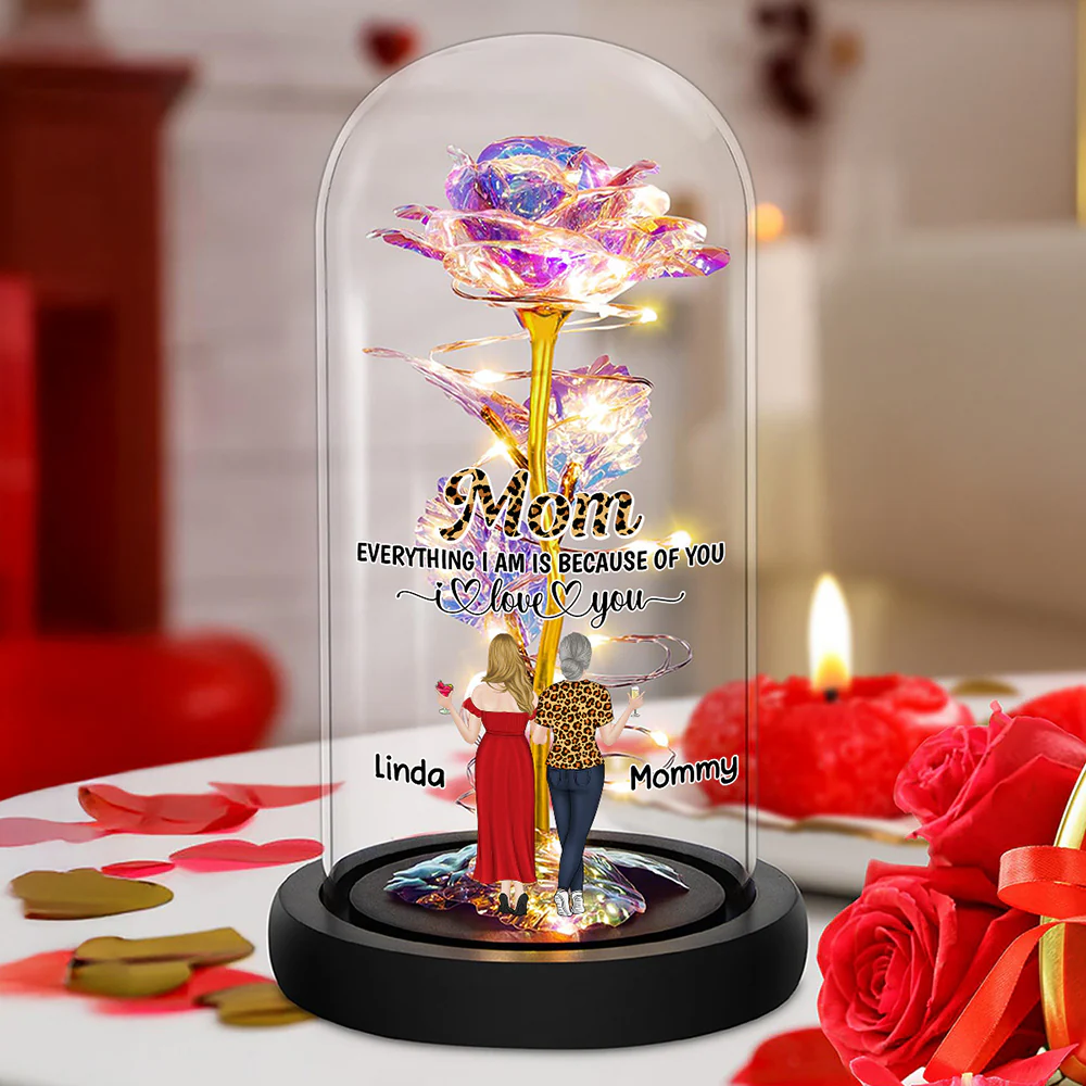 We Love You - Personalized Custom Sparkly Rose - Image 2