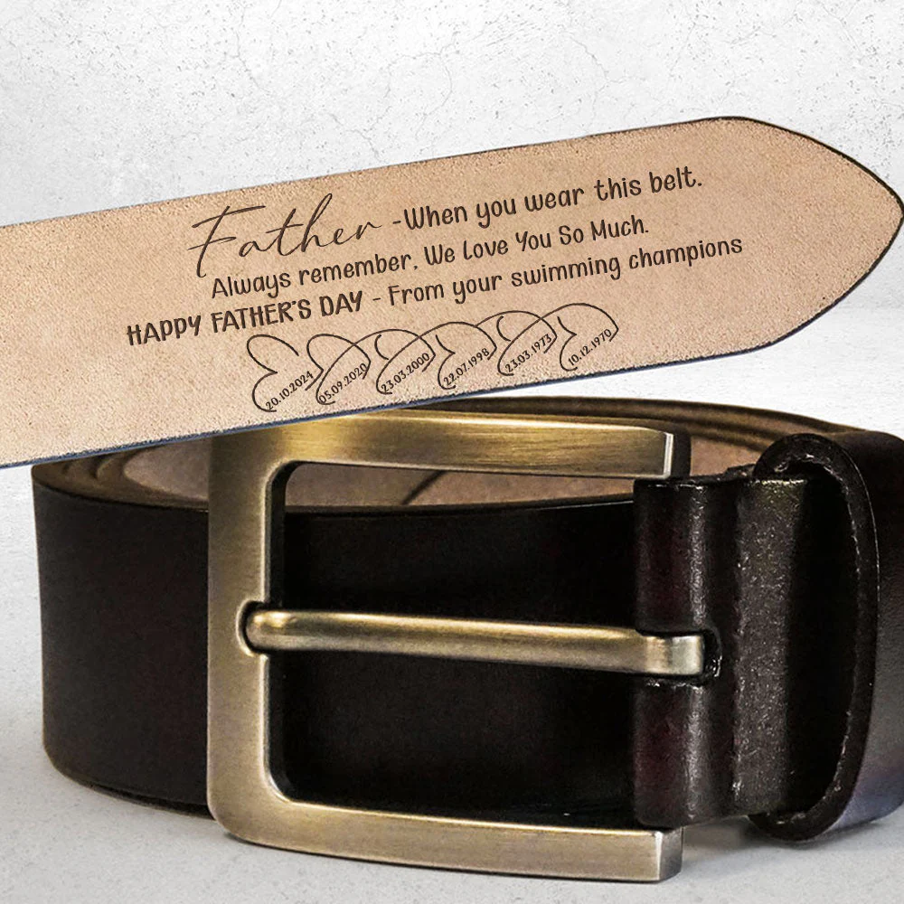 We Love You So Much - Personalized Engraved Leather Belt - Image 2