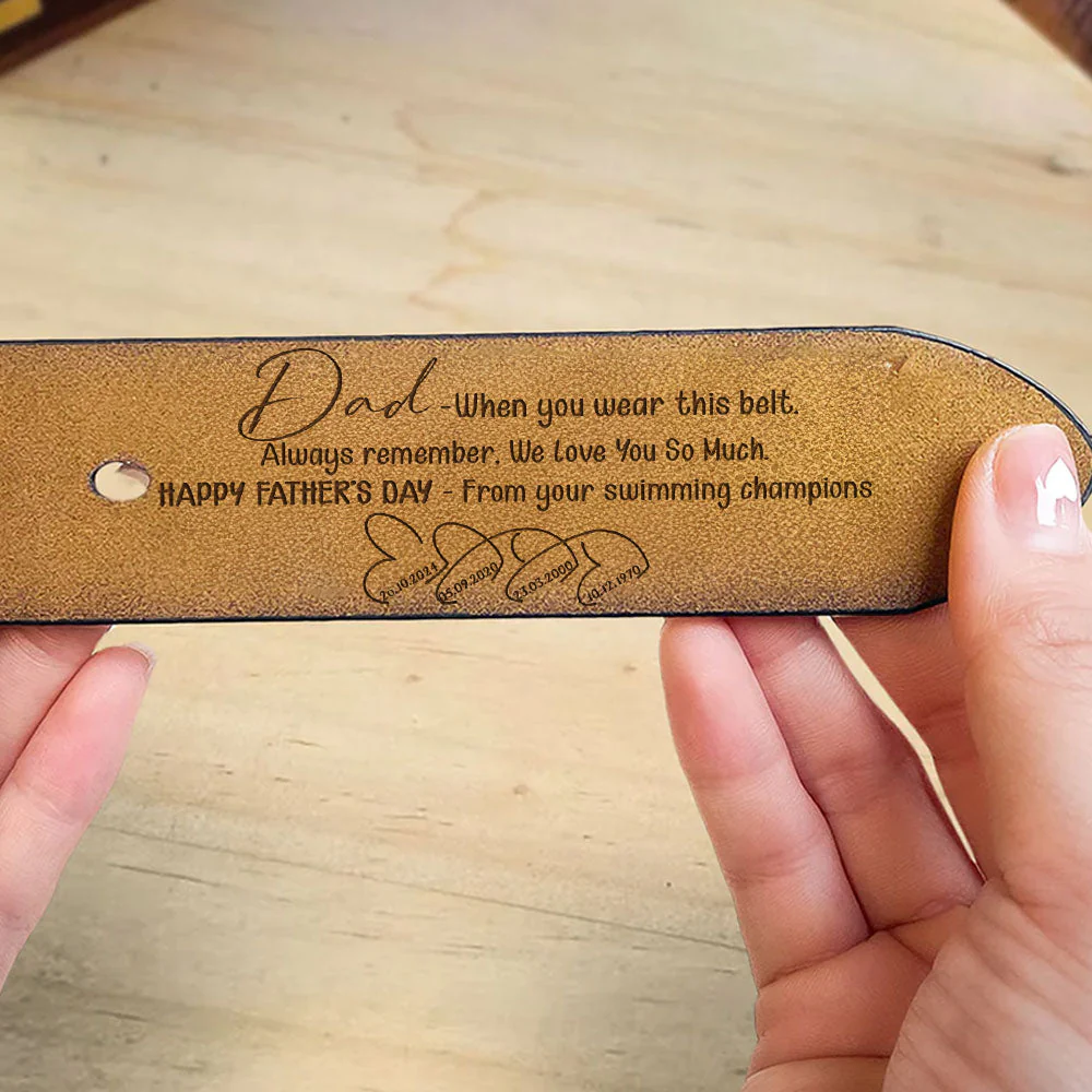 We Love You So Much - Personalized Engraved Leather Belt - Image 3