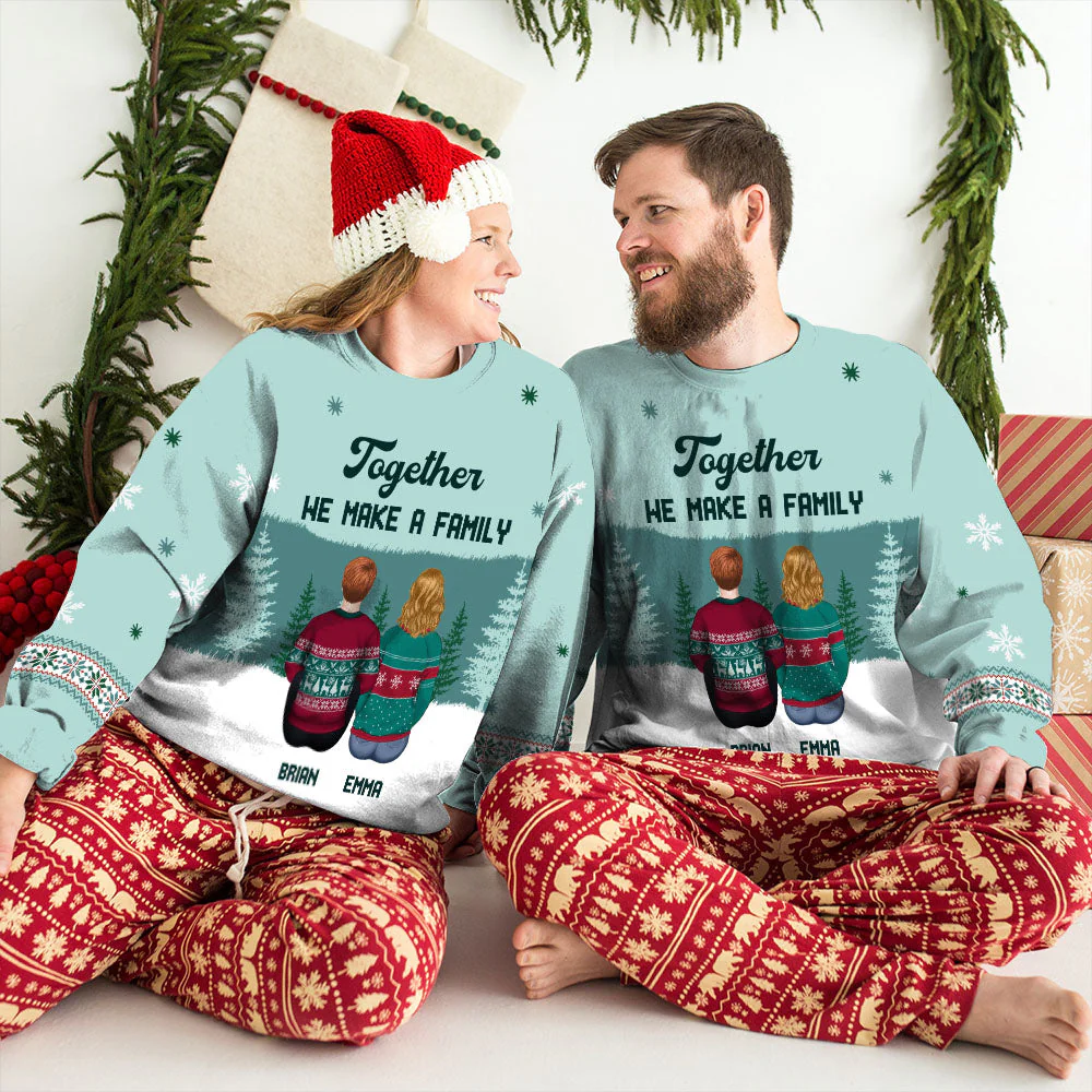 We Make A Family - Personalized Custom All-Over-Print Sweatshirt - Image 4
