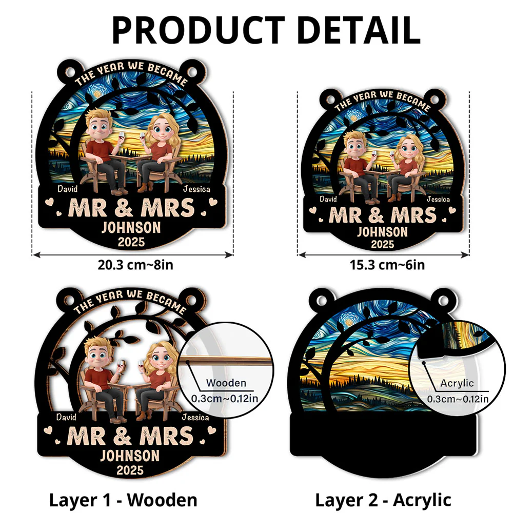 We Said Yes To Forever - Personalized Custom Suncatcher - Image 4