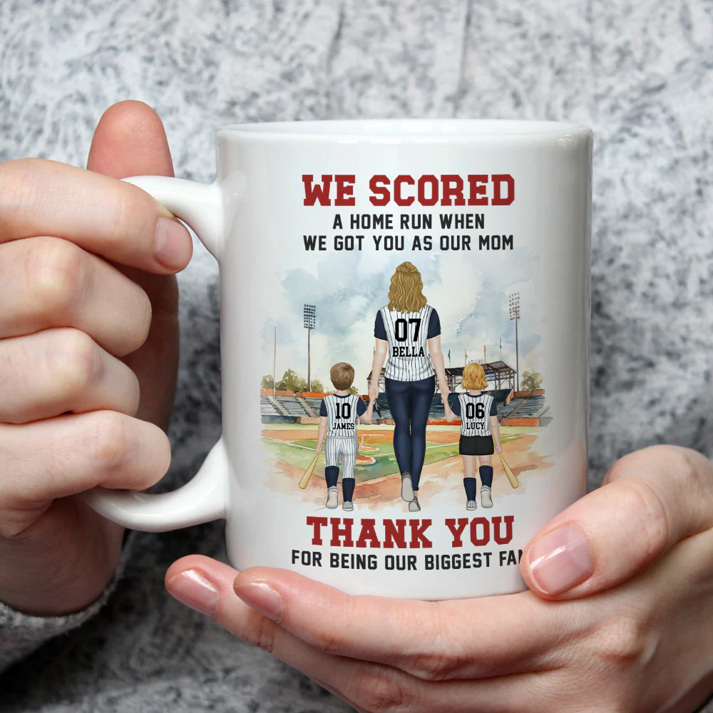 We Scored A Home Run When We Got You - Personalized Custom Coffee Mug - Image 3