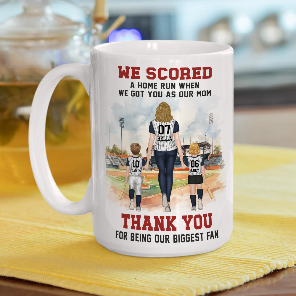 We Scored A Home Run When We Got You - Personalized Custom Coffee Mug - Image 5