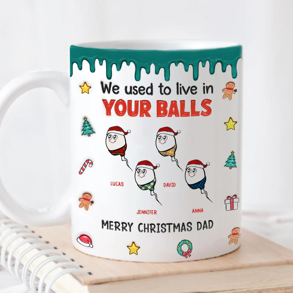 We Used To Lived In Your Balls Merry Christmas - Personalized Custom 3D Inflated Effect Mug - Image 2