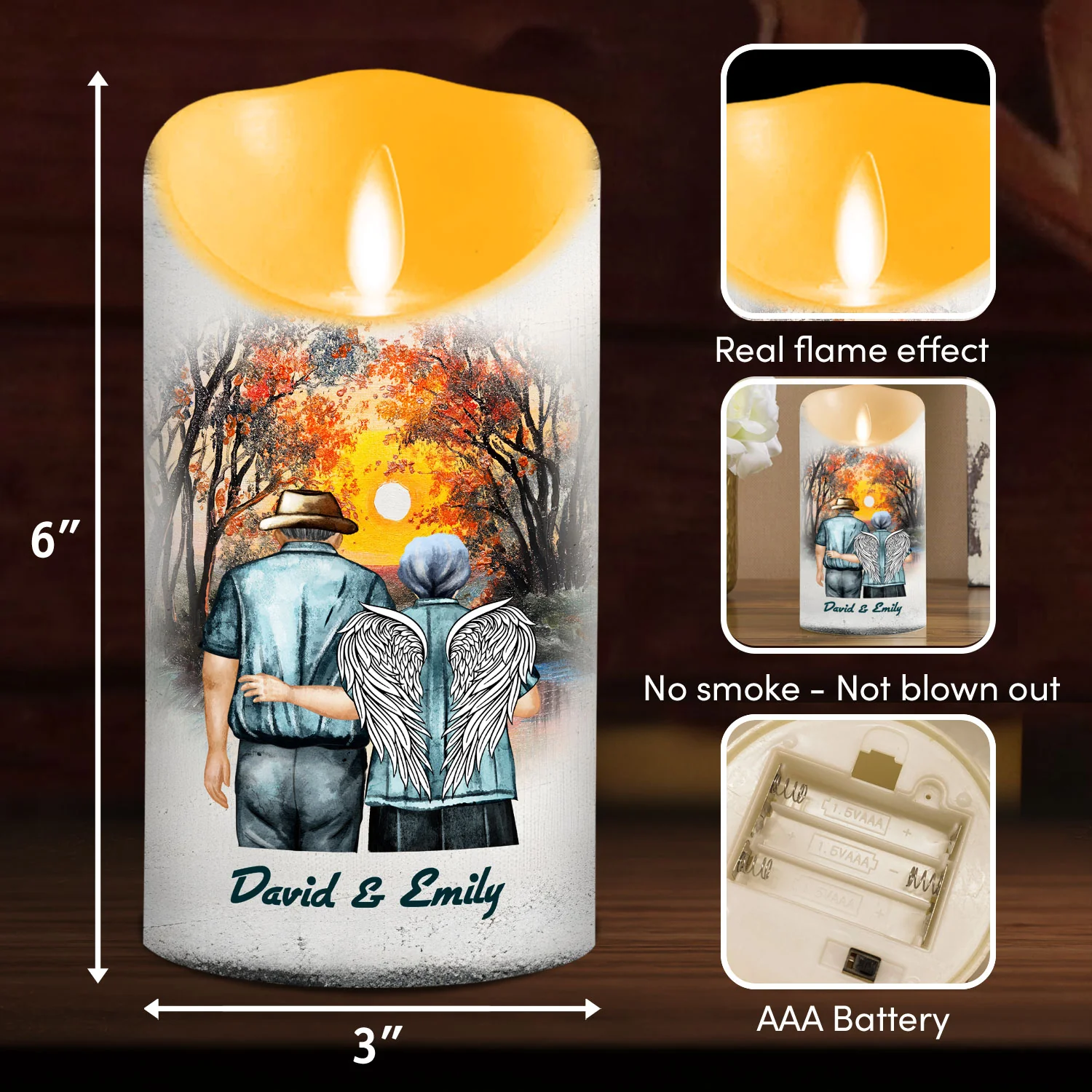 We Walked Together You And I - Personalized Custom LED Candle - Image 5