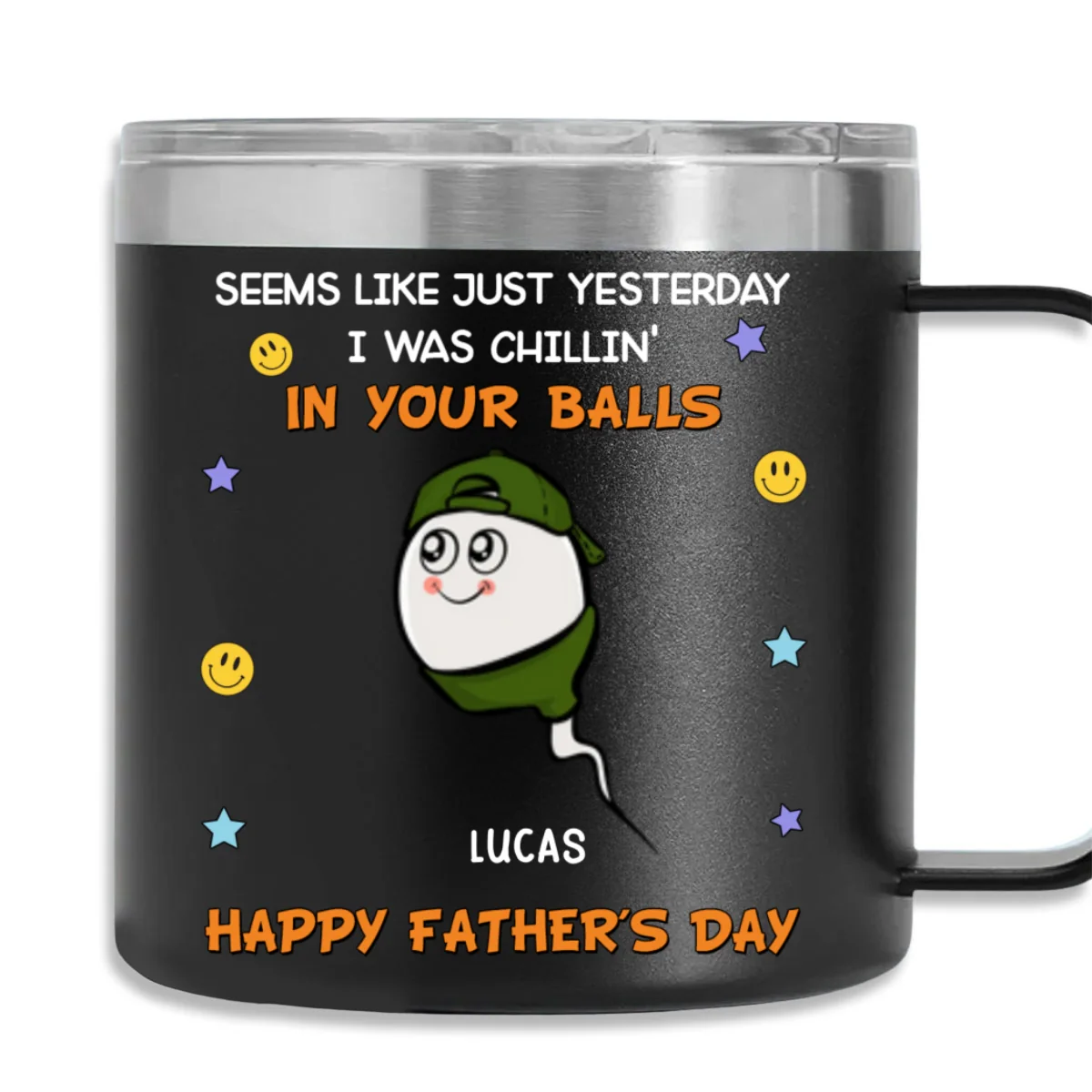 We Were Chilling - Personalized Custom 14oz Stainless Steel Tumbler With Handle - Image 6