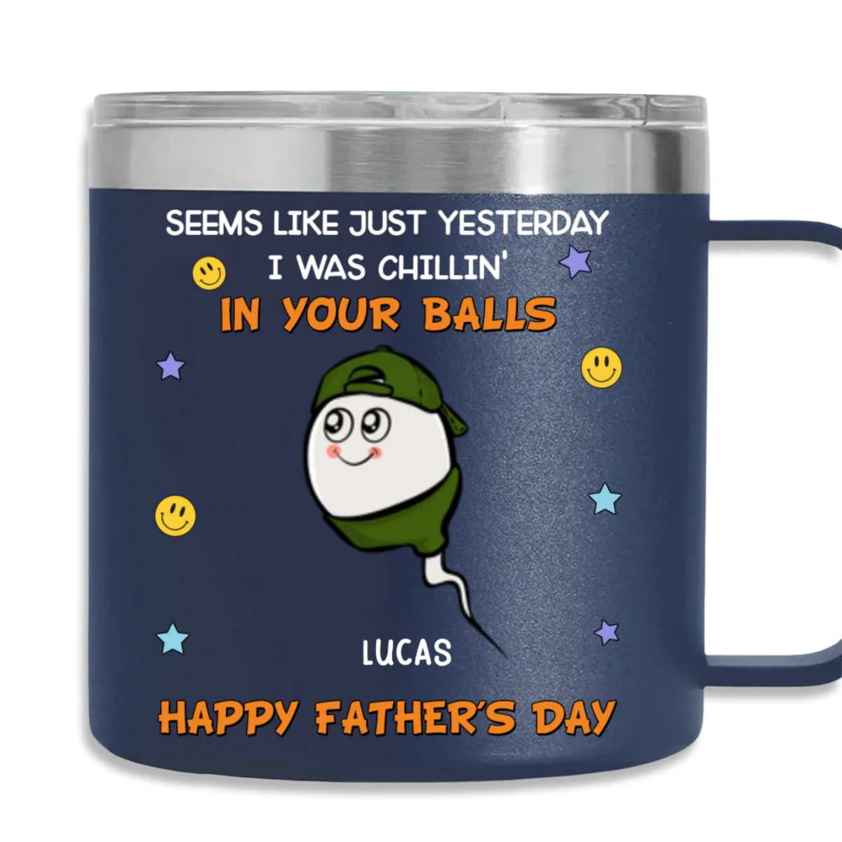 We Were Chilling - Personalized Custom 14oz Stainless Steel Tumbler With Handle - Image 7