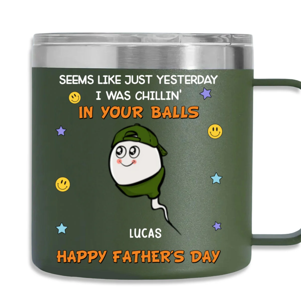 We Were Chilling - Personalized Custom 14oz Stainless Steel Tumbler With Handle - Image 8