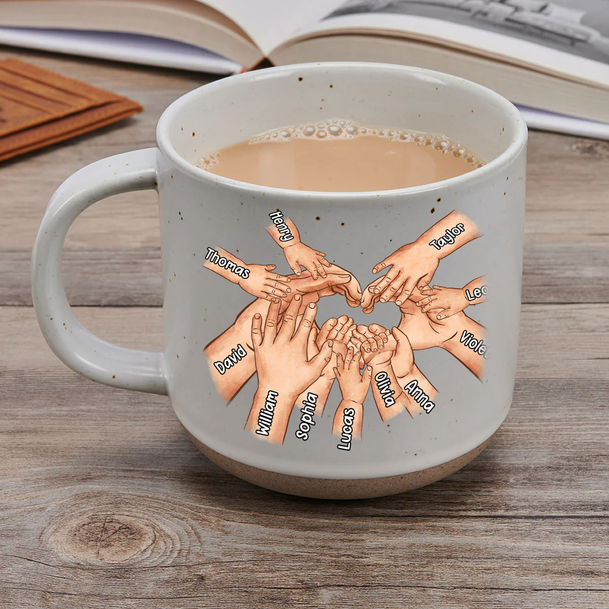 We Will Always Be Connected By Heart - Personalized Custom Pottery Mug - Image 4