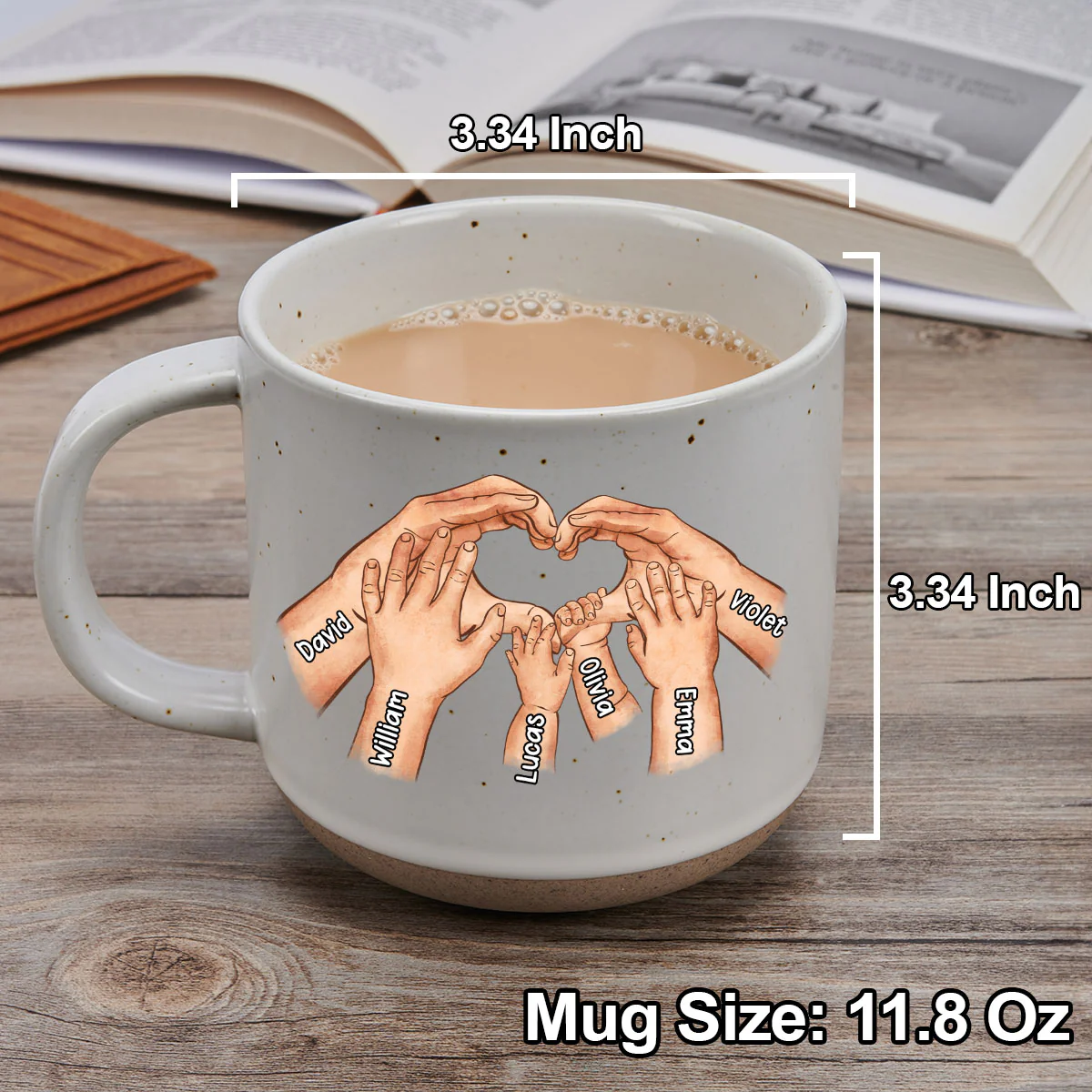 We Will Always Be Connected By Heart - Personalized Custom Pottery Mug - Image 7