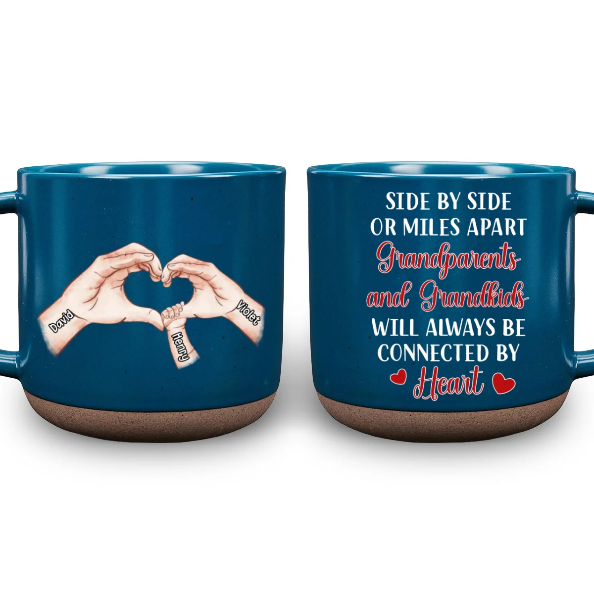We Will Always Be Connected By Heart - Personalized Custom Pottery Mug - Image 8