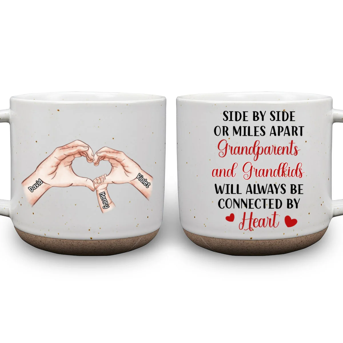 We Will Always Be Connected By Heart - Personalized Custom Pottery Mug - Image 9
