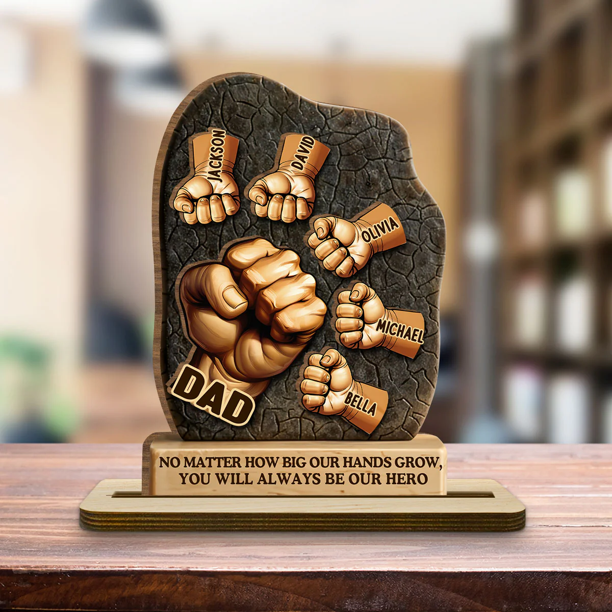 We Will Always Reach For You - Personalized Custom 2-Layer Wood Plaque With Flat Base - Image 4