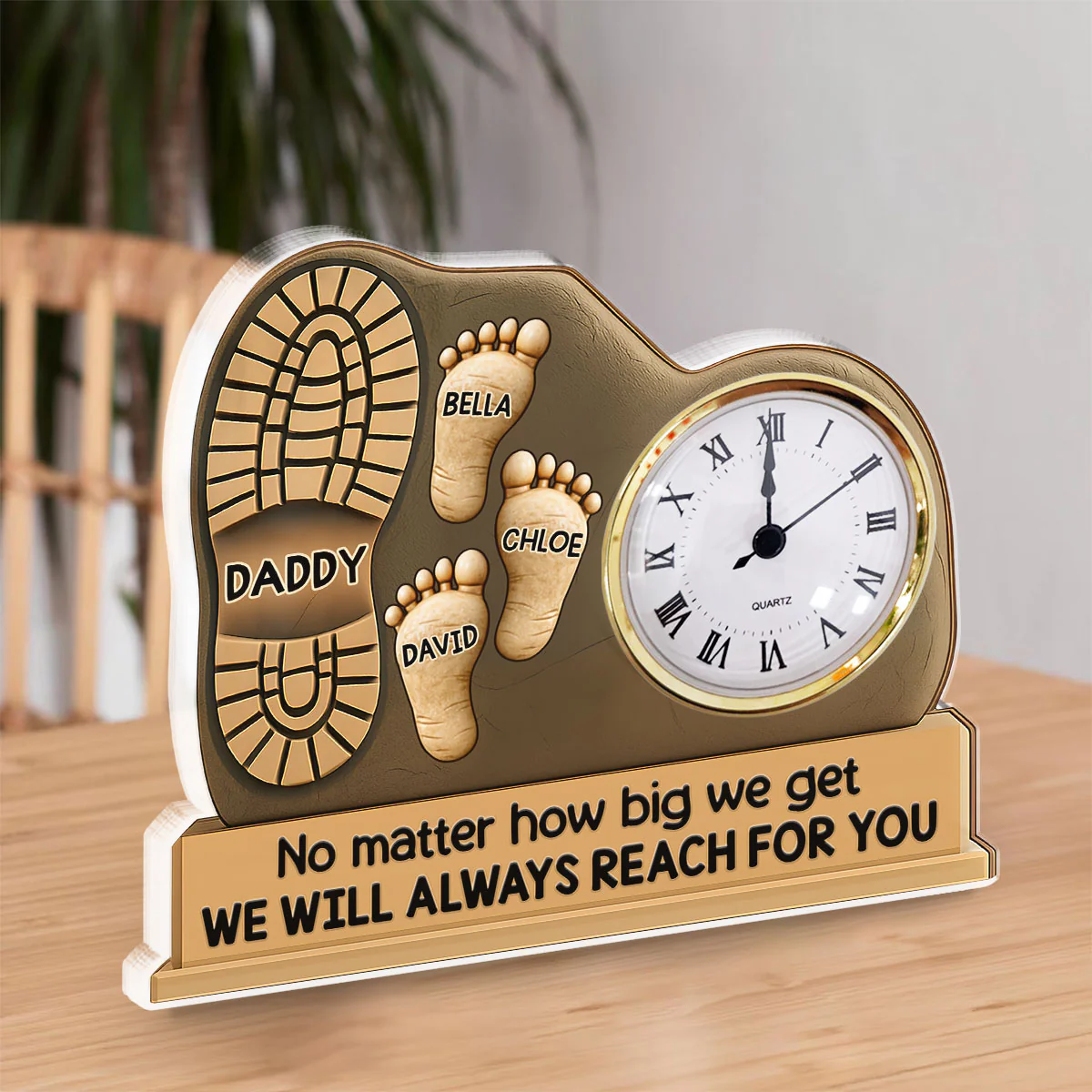 We Will Always Reach For You - Personalized Custom Acrylic Desk Clock Plaque - Image 5