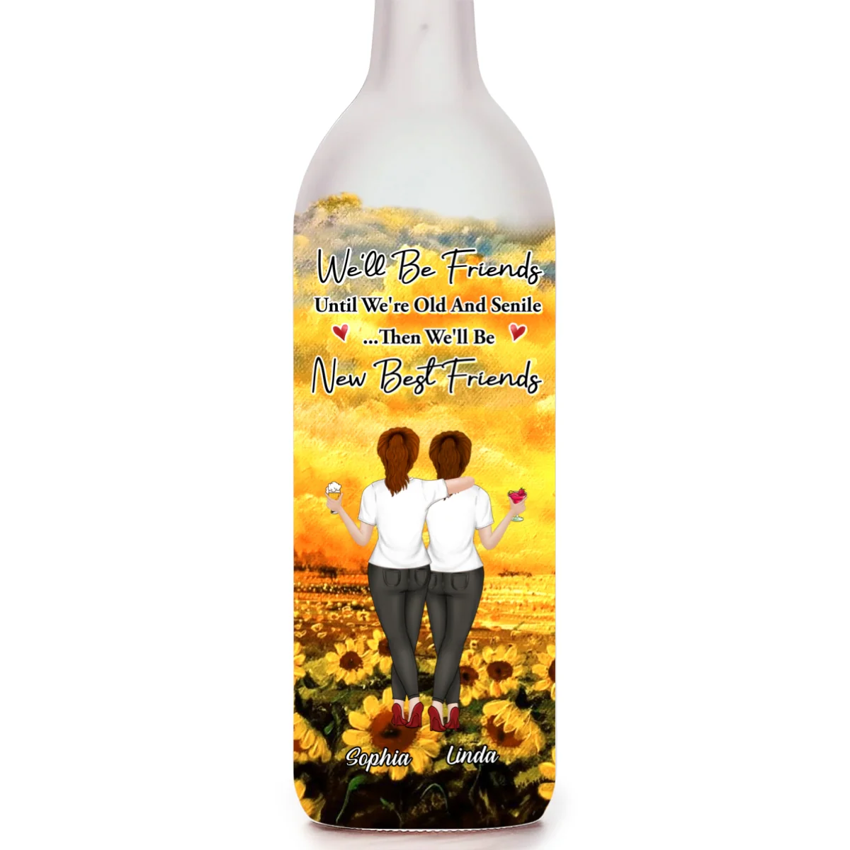 We Will Be Friends Until We're Old And Senile - Personalized Custom Bottle Lamp - Image 6