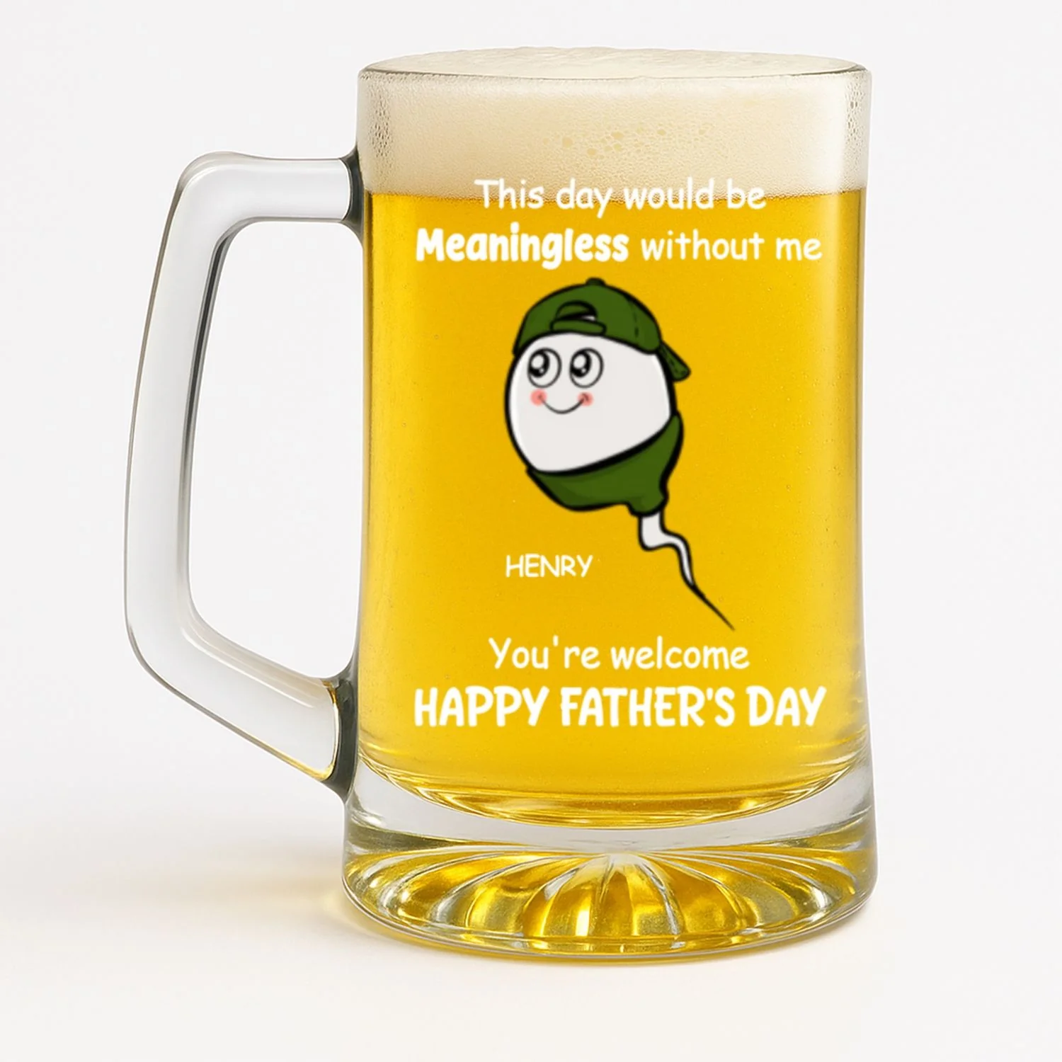 We Would Not Be Here Without You - Personalized Custom Beer Glass With Handle - Image 6