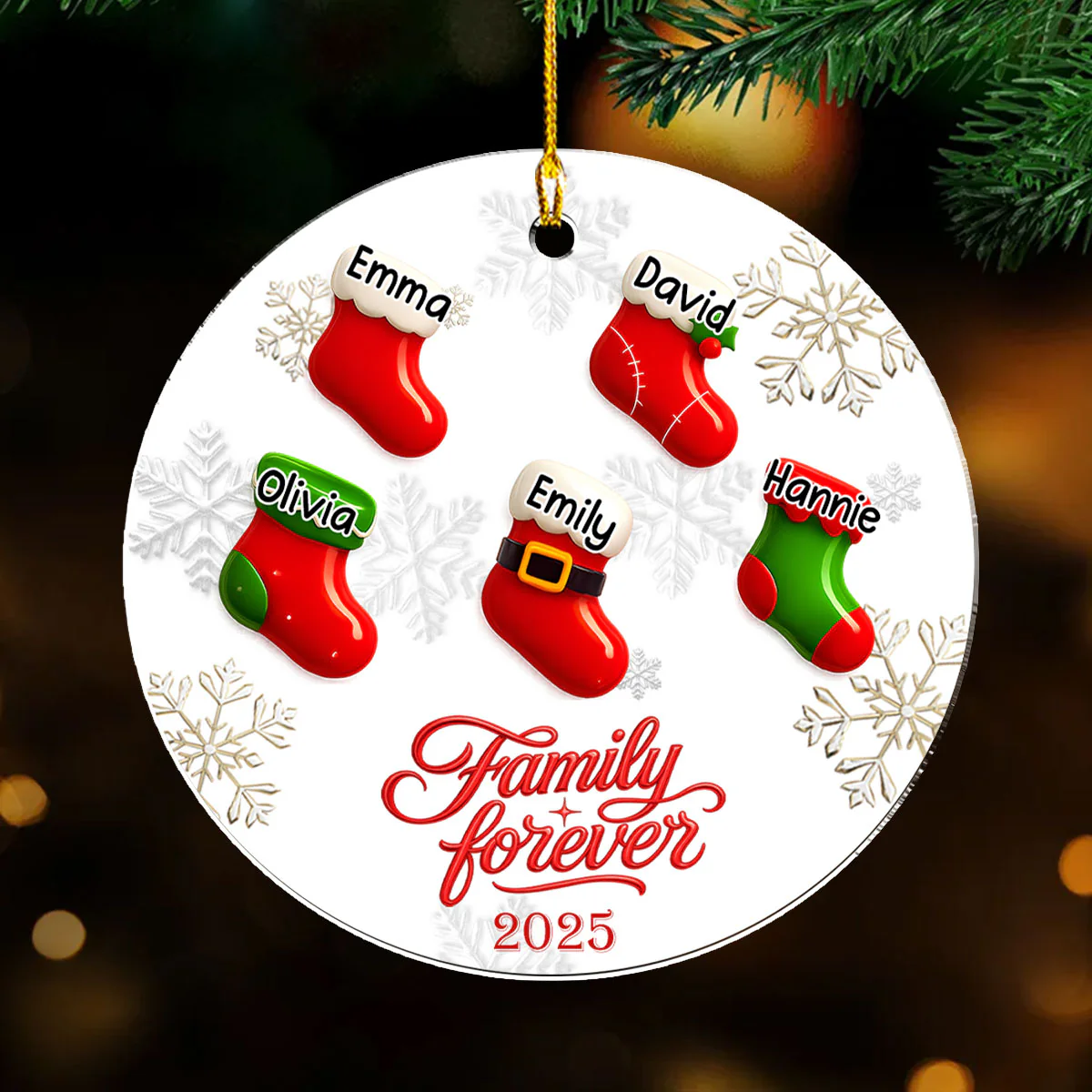 Wearing Socks Together - Personalized Custom 3D Effect Acrylic Ornament