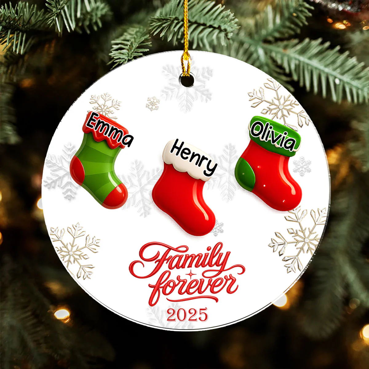 Wearing Socks Together - Personalized Custom 3D Effect Acrylic Ornament - Image 4