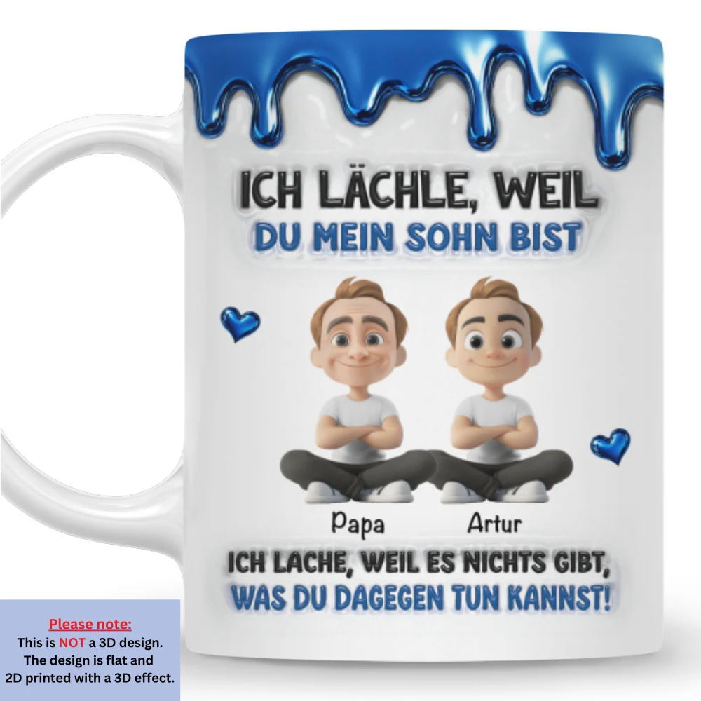 Weil Du Mein Sohn Bist – Personalisierte Tasse Mit 3D-aufgeblasenem Effekt - Image 7