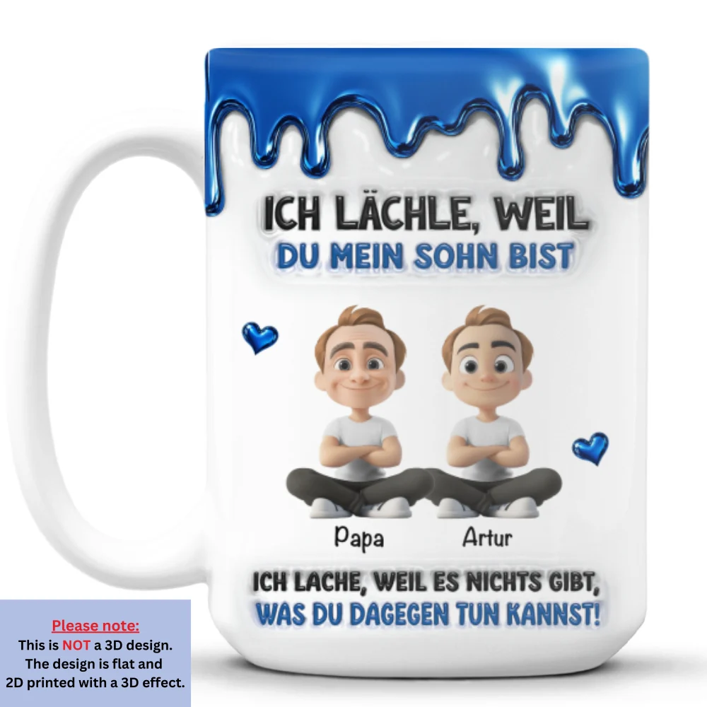 Weil Du Mein Sohn Bist – Personalisierte Tasse Mit 3D-aufgeblasenem Effekt - Image 8