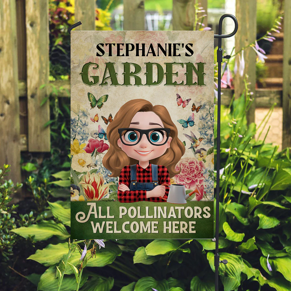 Welcome Here All Pollinators - Personalized Custom Flag - Image 2