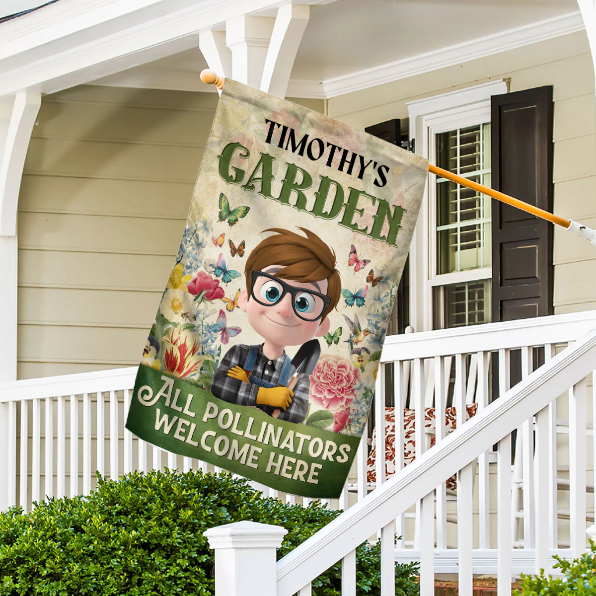 Welcome Here All Pollinators - Personalized Custom Flag - Image 5