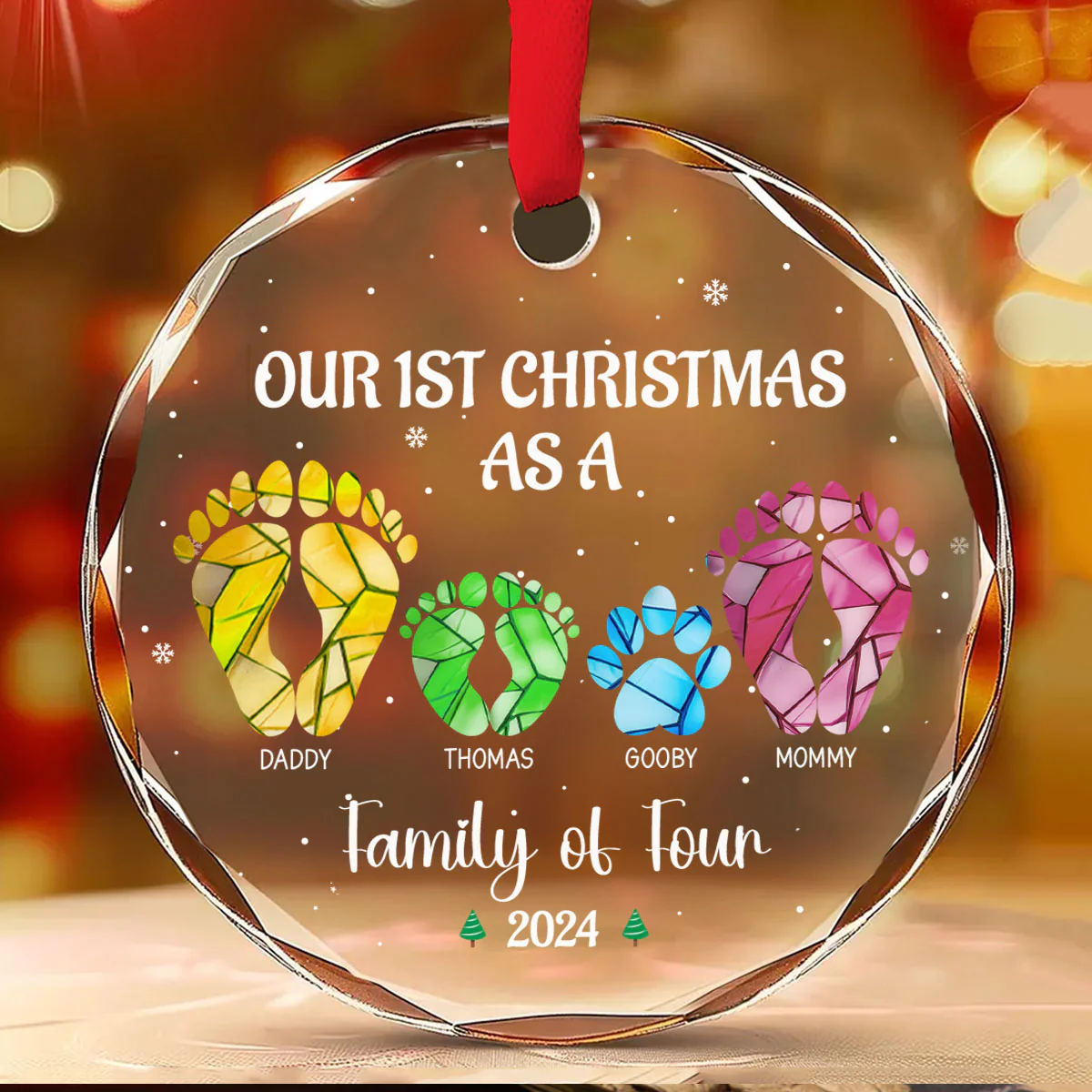 Welcome New Member - Personalized Custom Glass Ornament - Image 2