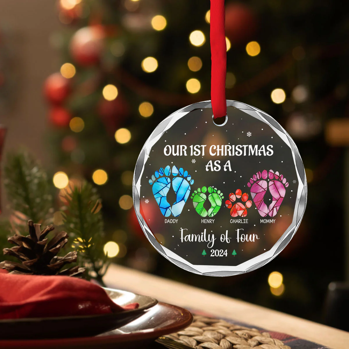 Welcome New Member - Personalized Custom Glass Ornament - Image 3