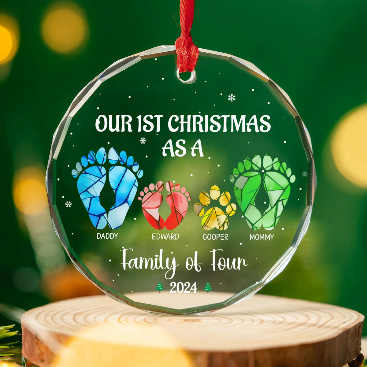Welcome New Member - Personalized Custom Glass Ornament - Image 4