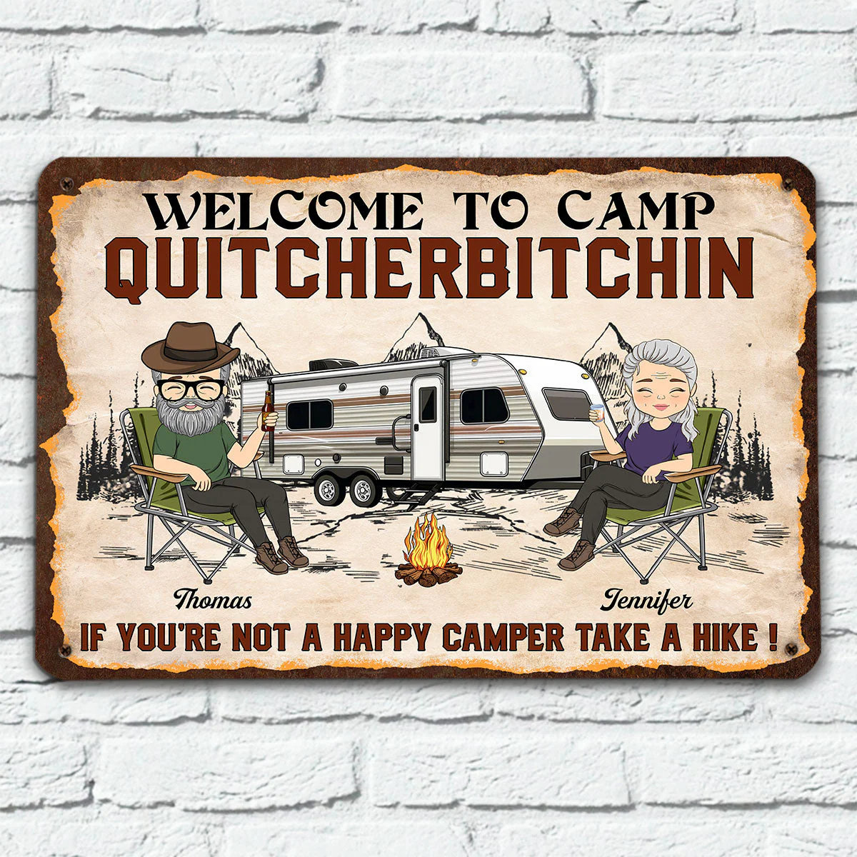 Welcome To Camping - Personalized Custom Metal Sign - Image 2