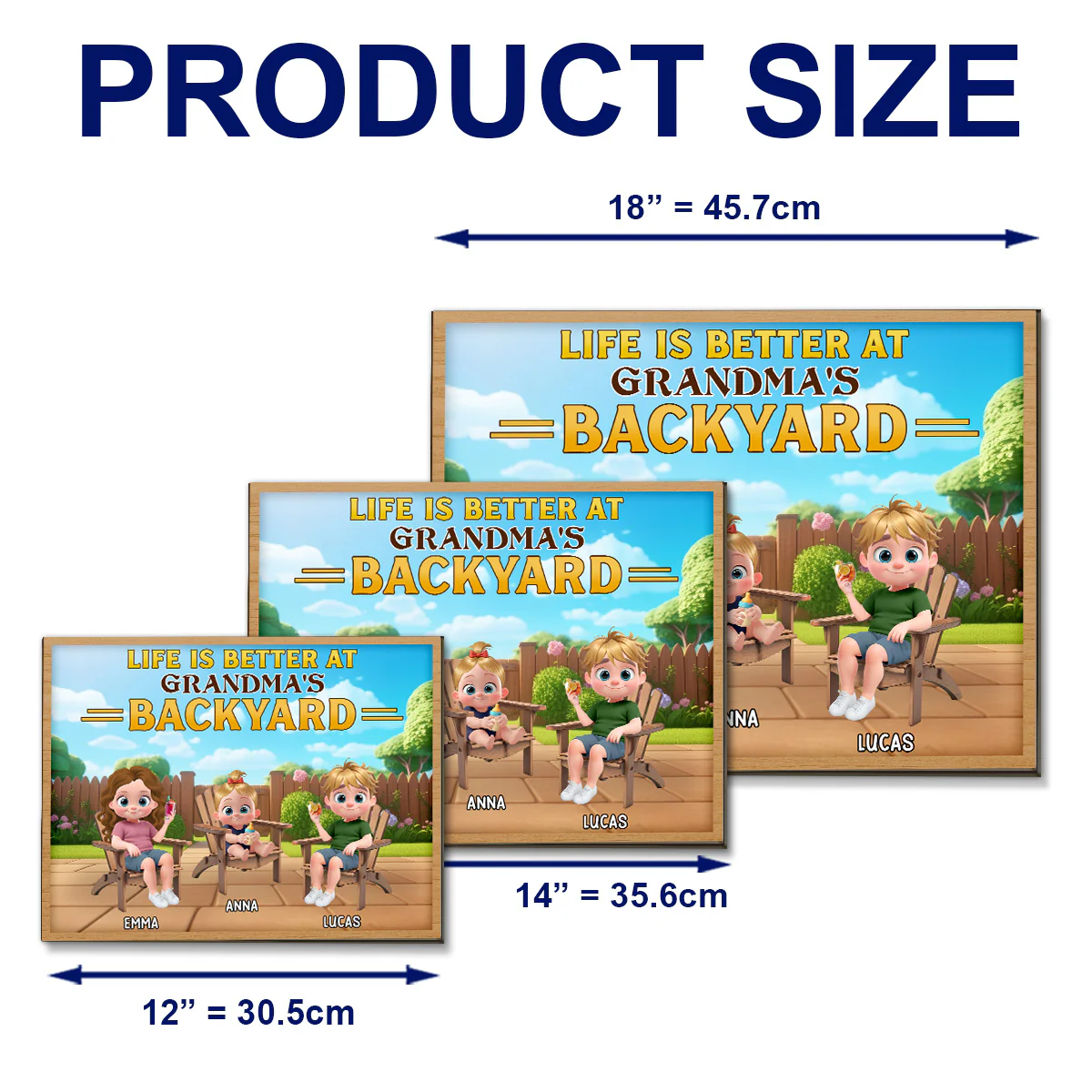 Welcome To Grandma Backyard - Personalized Custom Wood Sign - Image 5