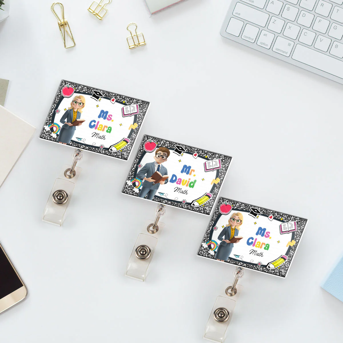 Welcome To My Class - Personalized Custom Acrylic Badge Reel - Image 3