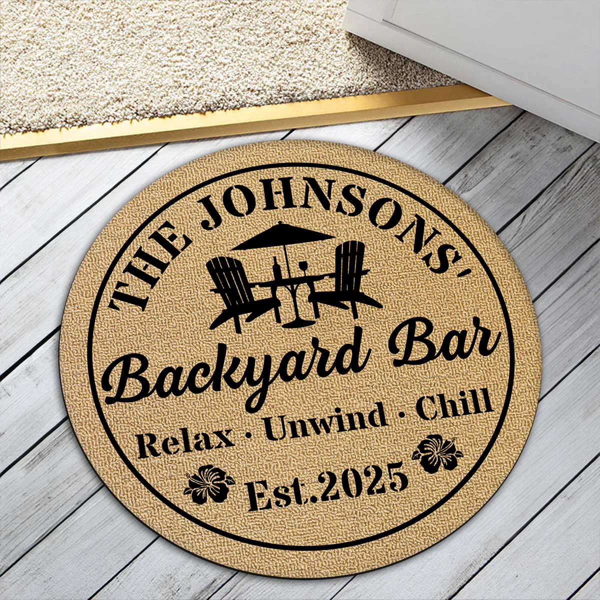 Welcome To Our Backyard Oasis - Personalized Custom Doormat - Image 5