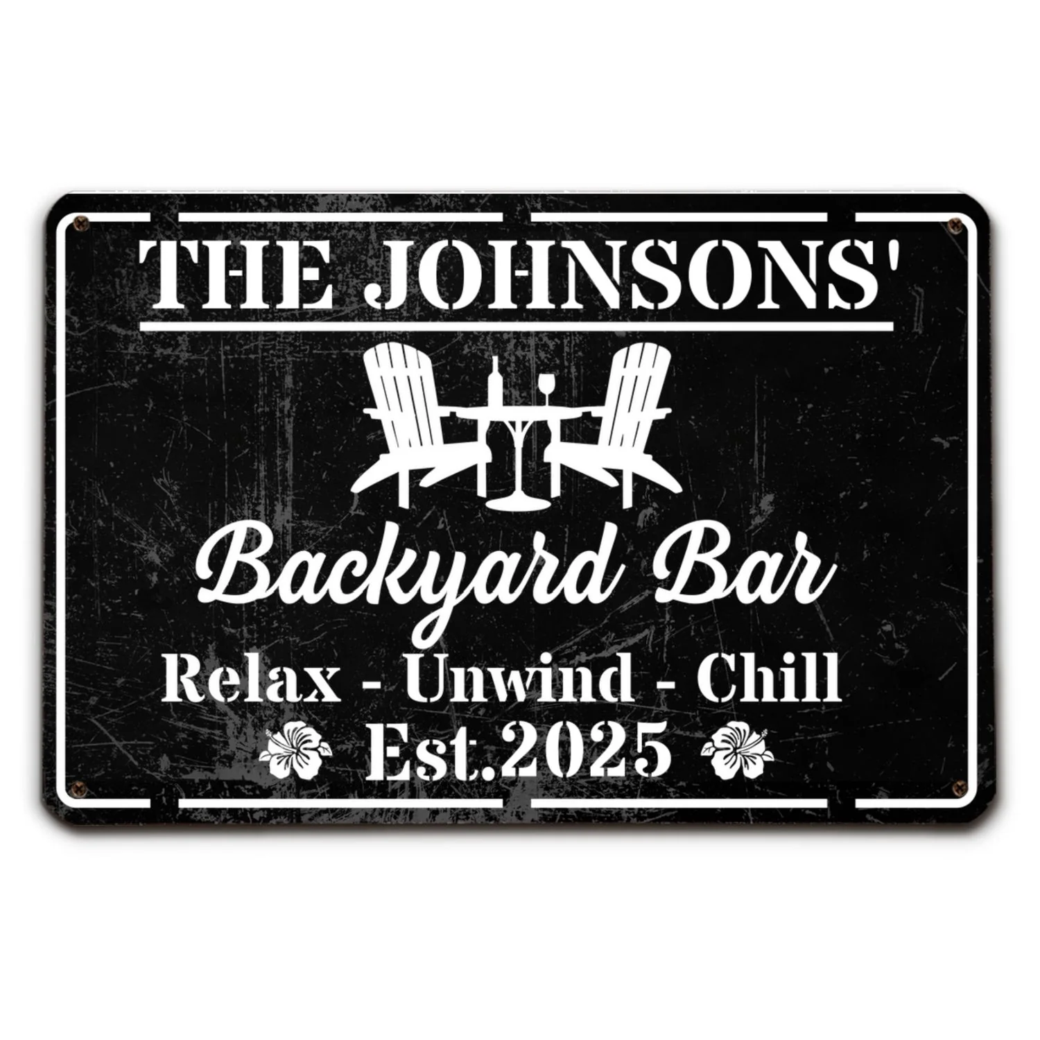 Welcome To Our Backyard Oasis - Personalized Custom Metal Sign - Image 8