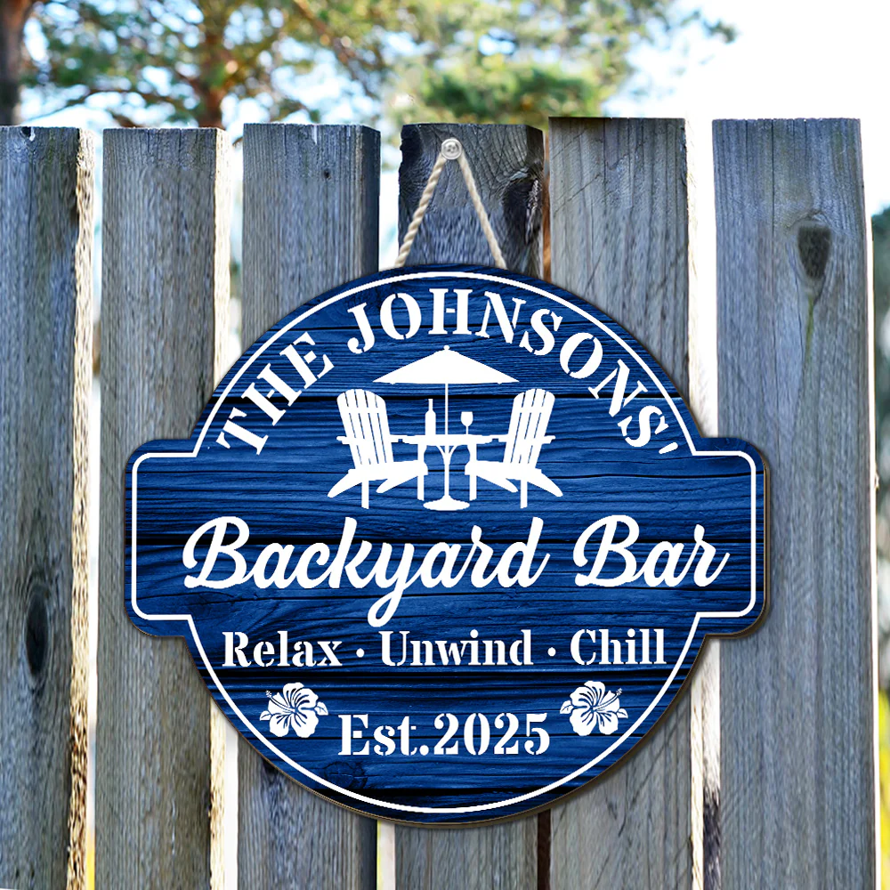 Welcome To Our Backyard Oasis - Personalized Custom Wood Sign - Image 3
