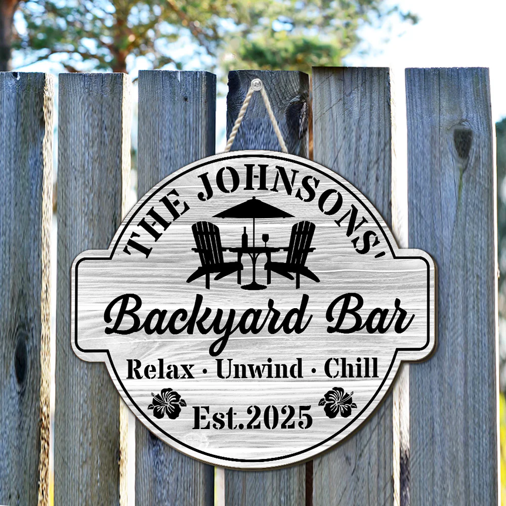 Welcome To Our Backyard Oasis - Personalized Custom Wood Sign - Image 4